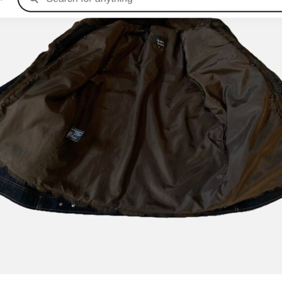 Dennis Basso Dark Blue Denim Jean Jacket w/ Removable Faux Fur Vest NWOT Sz L - Picture 10 of 15